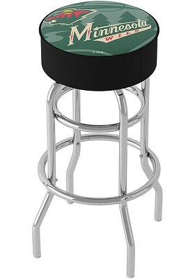 Minnesota Wild Wordmark and Logo Foam Padded Pub Stool - Green