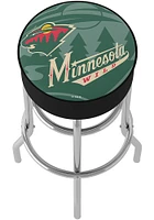 Minnesota Wild Wordmark and Logo Foam Padded Pub Stool - Green