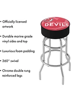 New Jersey Devils Wordmark and Logo Foam Padded Pub Stool - Red