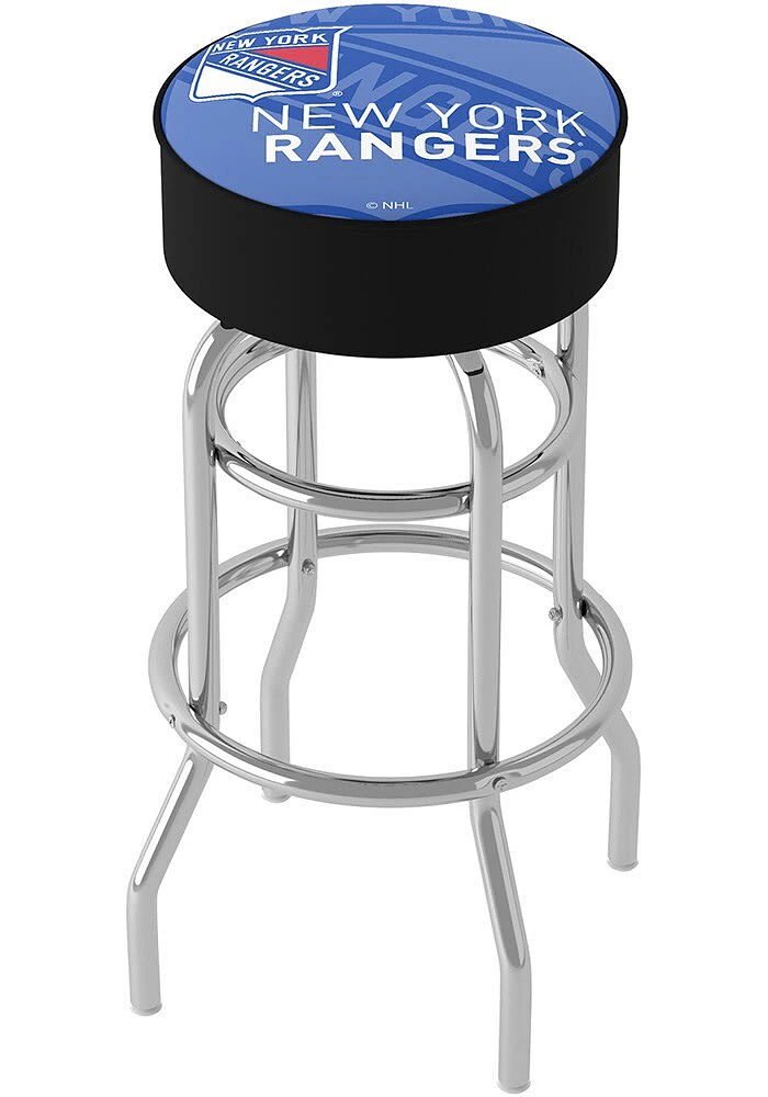 New York Rangers Wordmark and Logo Foam Padded Pub Stool - Blue