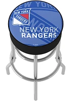 New York Rangers Wordmark and Logo Foam Padded Pub Stool - Blue