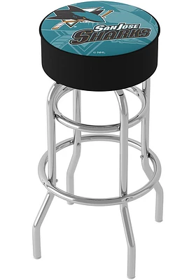 San Jose Sharks Wordmark and Logo Foam Padded Pub Stool - Blue
