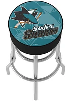 San Jose Sharks Wordmark and Logo Foam Padded Pub Stool - Blue