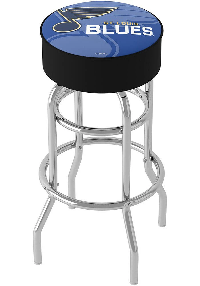 St Louis Blues Wordmark and Logo Foam Padded Pub Stool - Blue