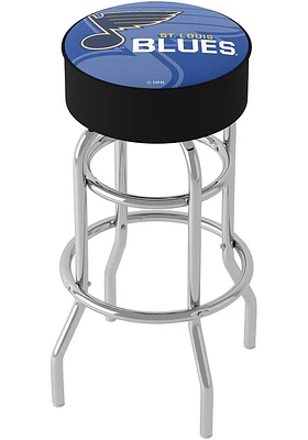 St Louis Blues Wordmark and Logo Foam Padded Pub Stool - Blue
