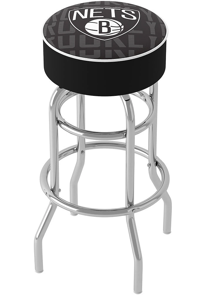 Brooklyn Nets City Foam Padded Pub Stool - White