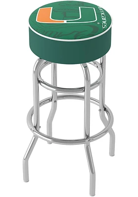 Miami Hurricanes Fade Foam Padded Pub Stool - Green