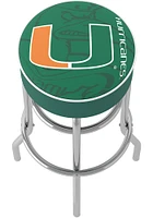 Miami Hurricanes Fade Foam Padded Pub Stool - Green