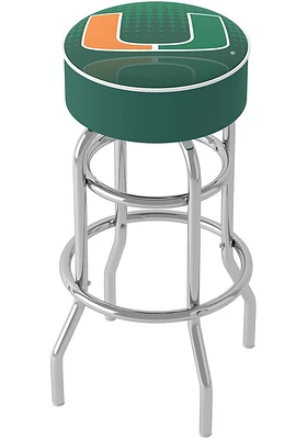 Miami Hurricanes Reflected Foam Padded Pub Stool - Green