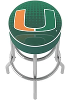 Miami Hurricanes Reflected Foam Padded Pub Stool - Green