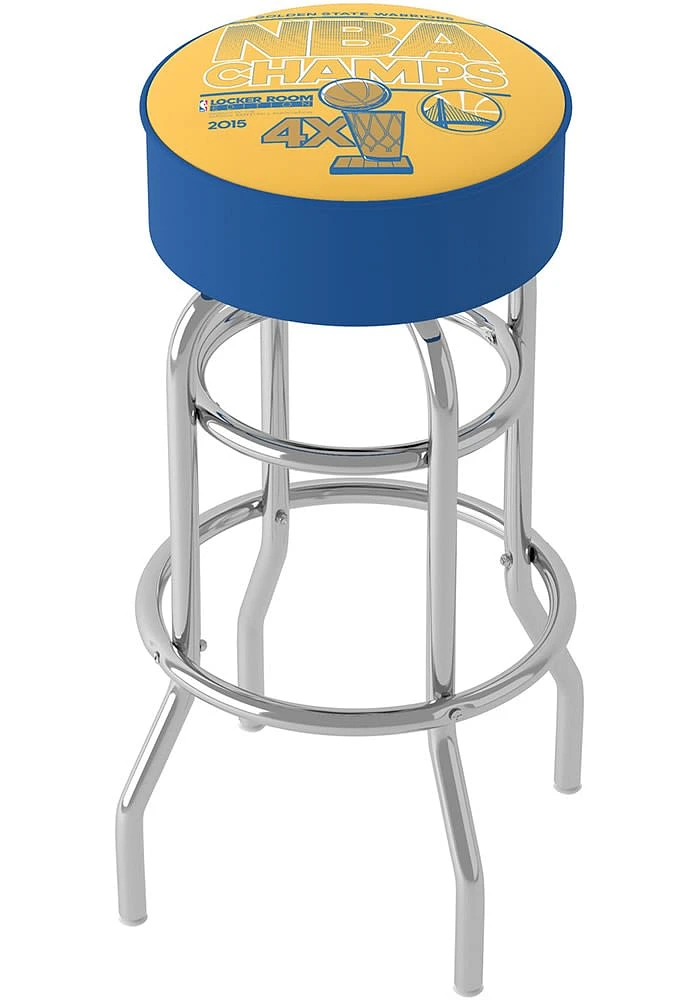 Golden State Warriors 4x Champions Foam Padded Pub Stool - Yellow