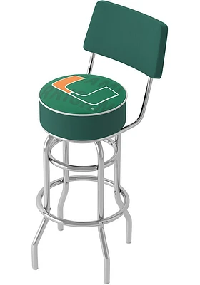 Miami Hurricanes Padded Back Pub Stool - Green