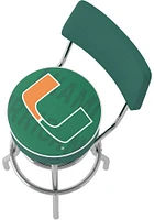 Miami Hurricanes Padded Back Pub Stool - Green