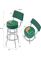 Miami Hurricanes Padded Back Pub Stool - Green