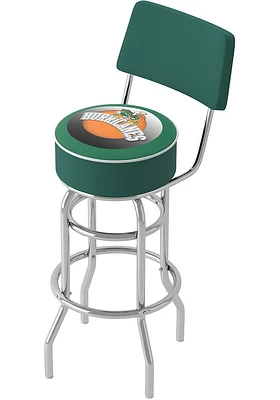 Miami Hurricanes Throwback Padded Back Pub Stool - Green