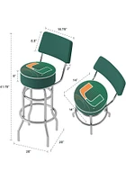 Miami Hurricanes Reflected Padded Pub Stool - Green