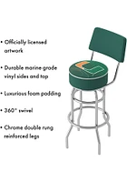 Miami Hurricanes Reflected Padded Pub Stool - Green