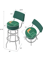 Miami Hurricanes Fade Padded Pub Stool - Green