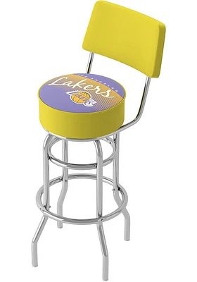 Los Angeles Lakers Hardwood Classic Padded Pub Stool - Yellow
