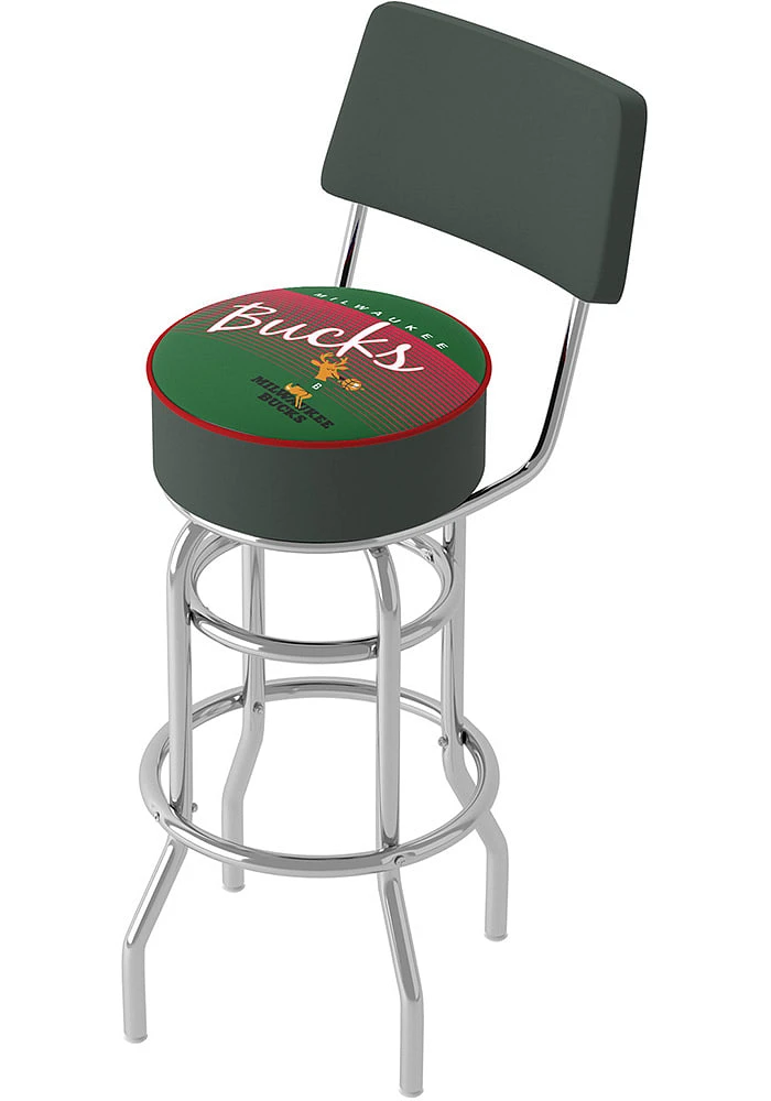 Milwaukee Bucks Hardwood Classic Padded Pub Stool - Green