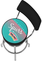 San Antonio Spurs Hardwood Classic Padded Pub Stool - Black