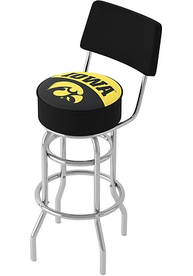 Iowa Hawkeyes Logo Padded Back Pub Stool - Yellow