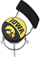 Iowa Hawkeyes Logo Padded Back Pub Stool - Yellow