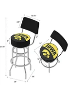 Iowa Hawkeyes Logo Padded Back Pub Stool - Yellow