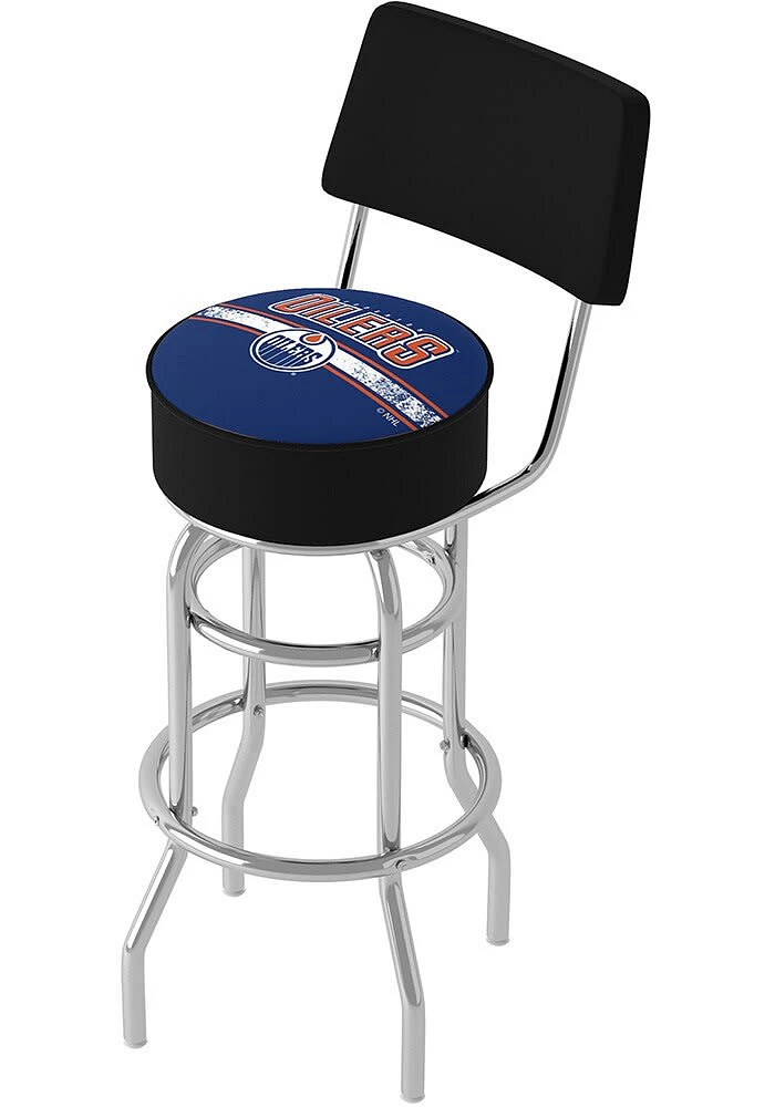 Edmonton Oilers Padded Pub Stool - Blue