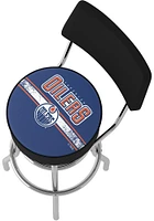 Edmonton Oilers Padded Pub Stool - Blue