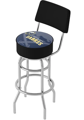 Buffalo Sabres Wordmark and Logo Padded Pub Stool - Yellow