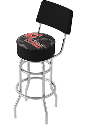 Calgary Flames Wordmark and Logo Padded Pub Stool - Red