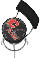 Calgary Flames Wordmark and Logo Padded Pub Stool - Red