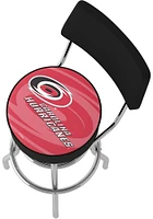 Carolina Hurricanes Wordmark and Logo Padded Pub Stool - Red