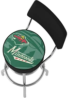 Minnesota Wild Wordmark and Logo Padded Pub Stool - Green