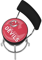 New Jersey Devils Wordmark and Logo Padded Pub Stool - Red