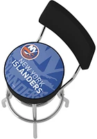 New York Islanders Wordmark and Logo Padded Pub Stool - Blue