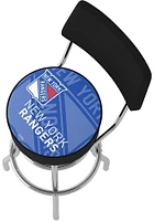 New York Rangers Wordmark and Logo Padded Pub Stool - Blue