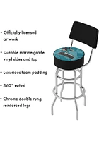 San Jose Sharks Wordmark and Logo Padded Pub Stool - Blue
