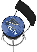 St Louis Blues Wordmark and Logo Padded Pub Stool - Blue