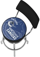 Vancouver Canucks Wordmark and Logo Padded Pub Stool - Blue