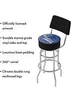 Vancouver Canucks Wordmark and Logo Padded Pub Stool - Blue