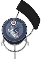 Winnipeg Jets Wordmark and Logo Padded Pub Stool - White