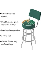 Miami Hurricanes Logo Padded Back Pub Stool - Green