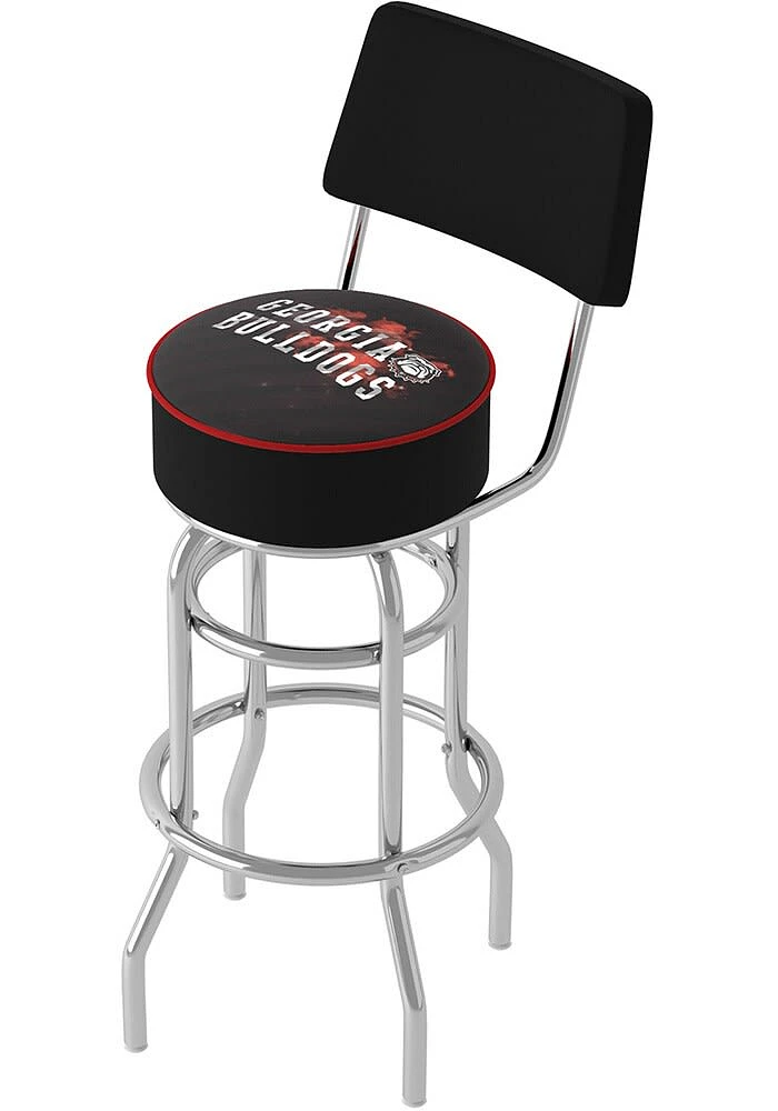 Georgia Bulldogs Smoke Padded Back Pub Stool - Red