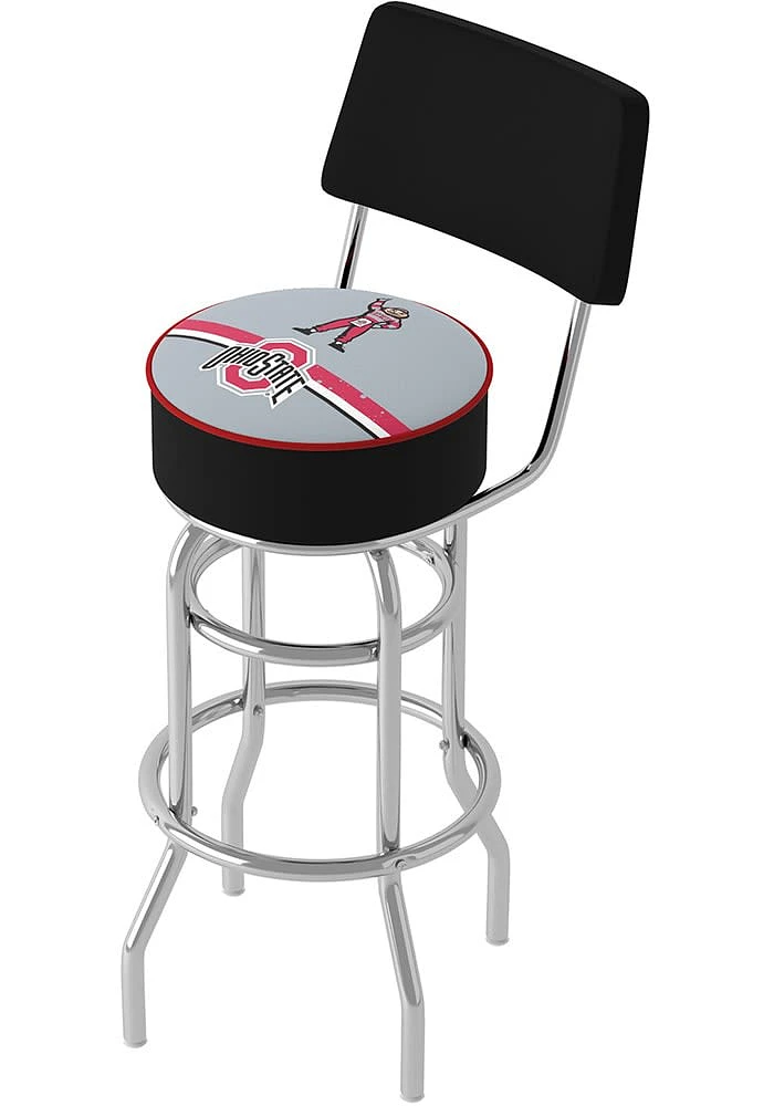 Ohio State Buckeyes Brutus Stripe Padded Pub Stool - Red