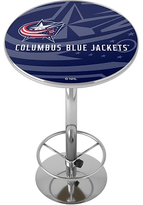 Columbus Blue Jackets Wordmark and Logo Acrylic Top Pub Table