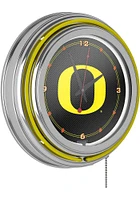 Yellow Oregon Ducks Carbon Fiber Retro Neon Wall Clock