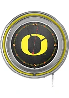 Yellow Oregon Ducks Carbon Fiber Retro Neon Wall Clock