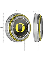 Yellow Oregon Ducks Carbon Fiber Retro Neon Wall Clock